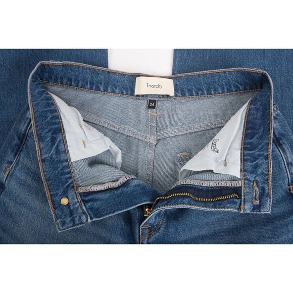 Triarchy Womens Ms Keaton High Rise Baggy Jeans Sz 24 Organic medium Indigo New - Picture 7 of 7
